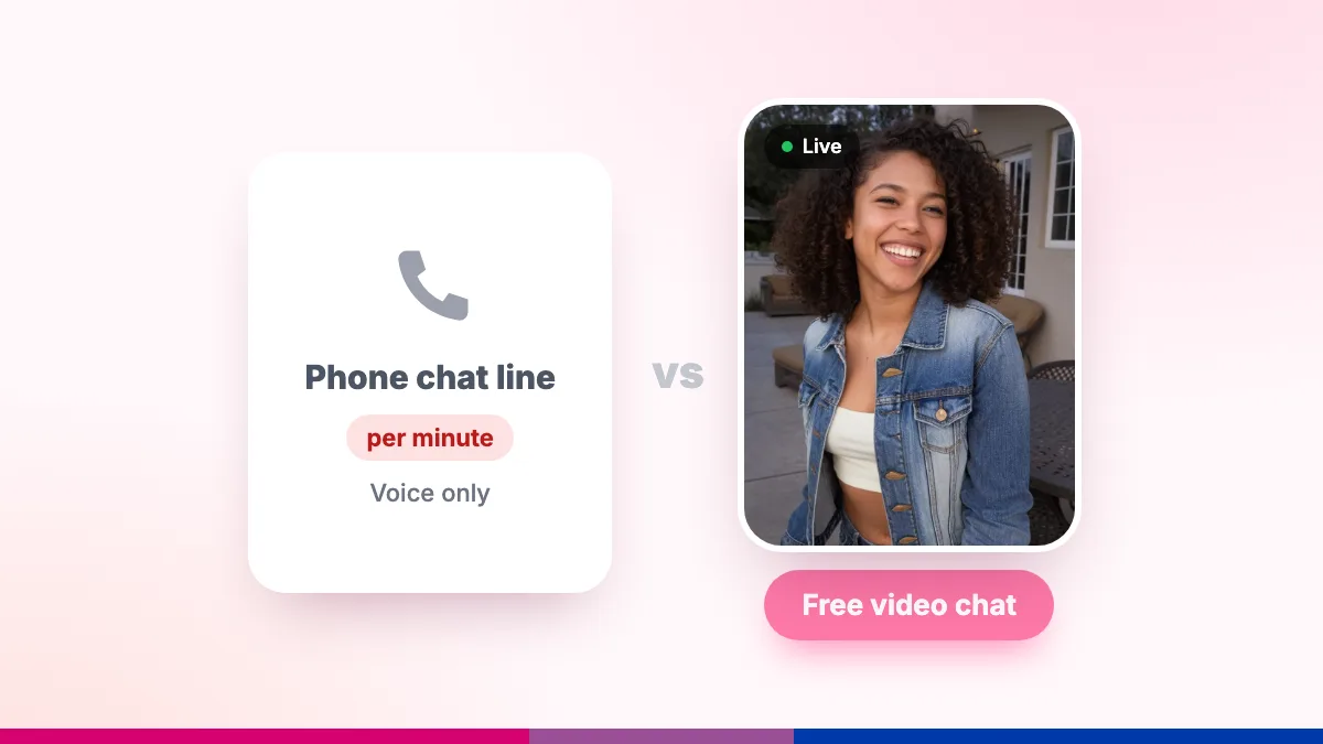 A per-minute phone chat line compared with free bisexual video chat on Girlvo